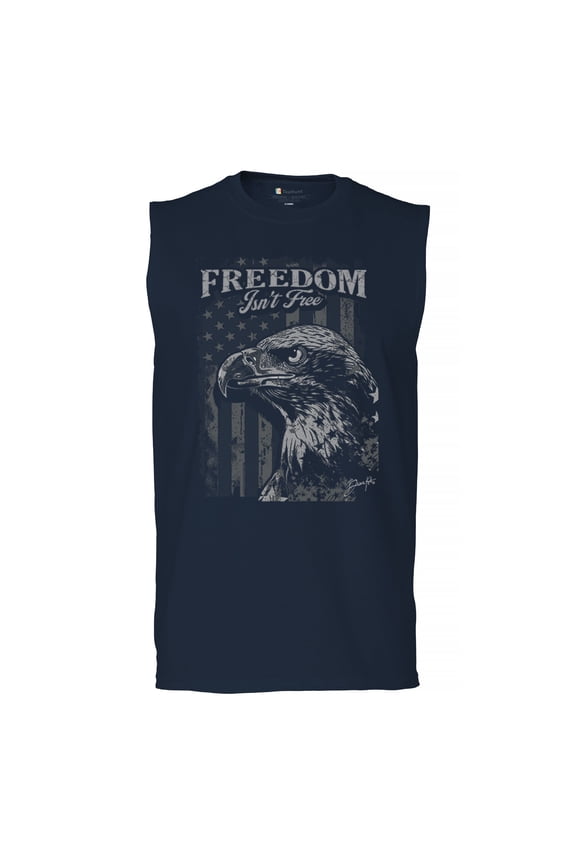 Freedom Isn’t Free Eagle Muscle Shirt Patriotic American Bird Prey DD 214 POW MIA Military Hero Veterans Day Men's