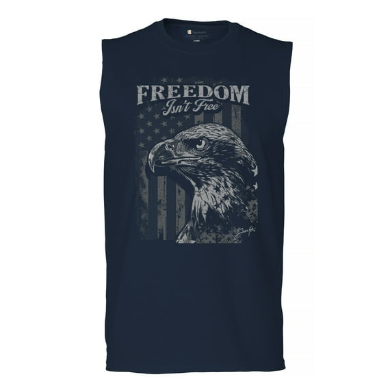 Freedom Isn’t Free Eagle Muscle Shirt Patriotic American Bird Prey DD 214 POW MIA Military Hero Veterans Day Men's