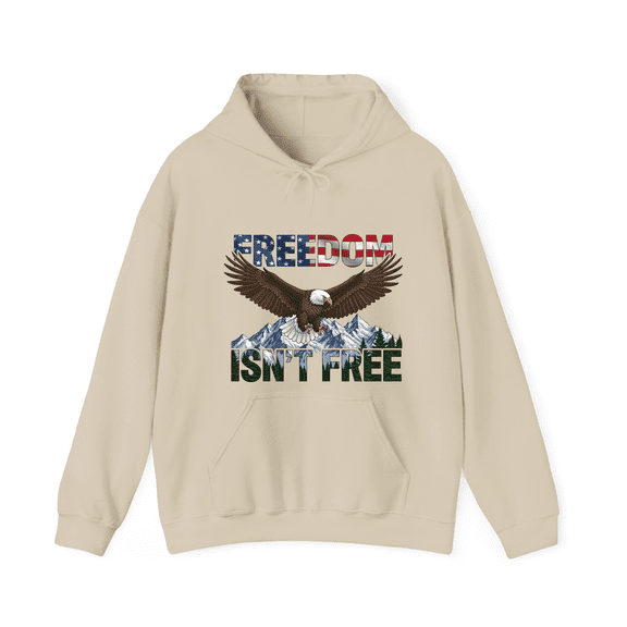 Freedom Isn’t Free – Patriotic Eagle Letter Art Funny Unisex Hoodie