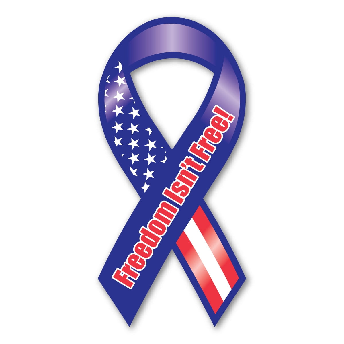 Freedm Ribbon Freedom Isn't Free Red, White, And Blue Mini Ribbon Magnet - Walmart.com