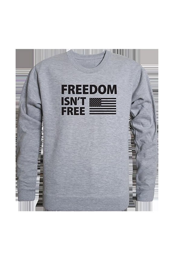 Freedom Isnt Graphic Crewneck Sweatshirt, Heather Gray - Extra Large