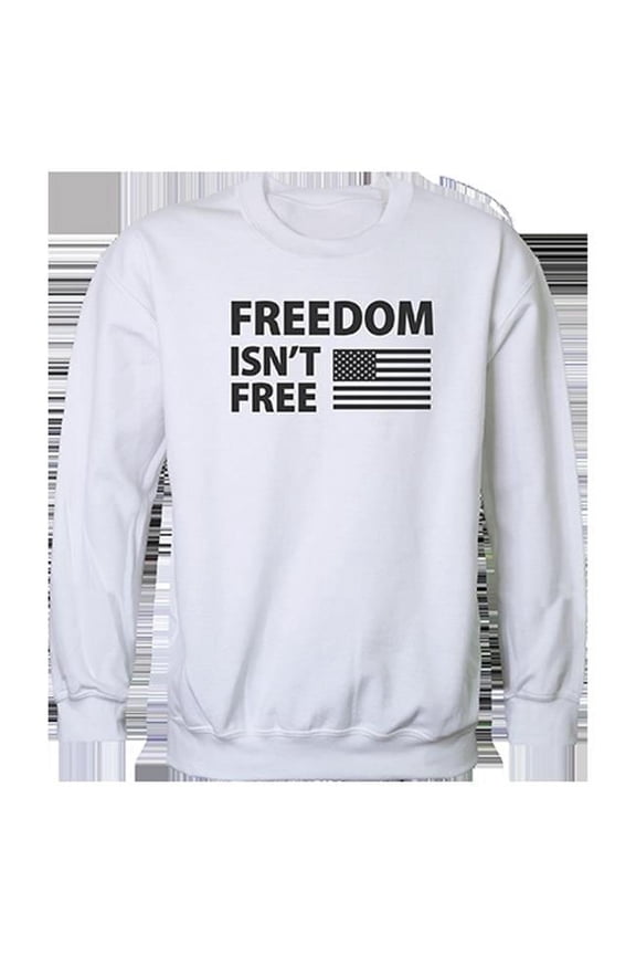 Freedom Isnt Graphic Crewneck Sweatshirt, White - Small