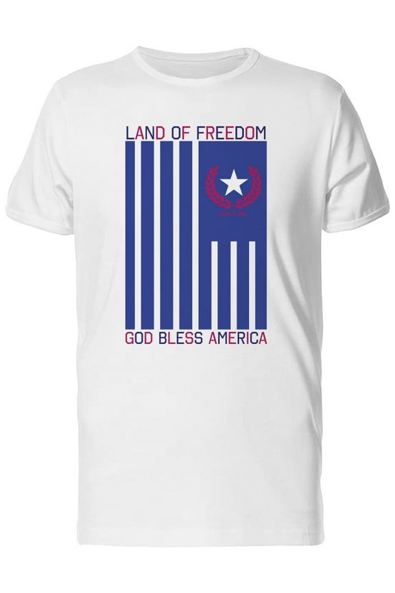 Freedom Land God Bless America T-Shirt Men -Image by Shutterstock, Male Large