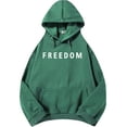 thumbnail image 1 of Freedom Letter Print Hoodies Fashion Unisex Streetwear Long Sleeve Casual Loose Sweatshirts for Men/Women Pullovers, 1 of 2