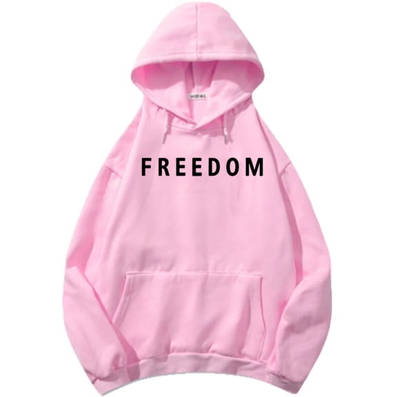 Freedom Letter Print Hoodies Fashion Unisex Streetwear Long Sleeve Casual Loose Sweatshirts for Men/Women Pullovers