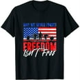 thumbnail image 1 of Freedom Liberty Army 4th Of July Veteran USA Flag Soldier Womens T-Shirt Black L, 1 of 5