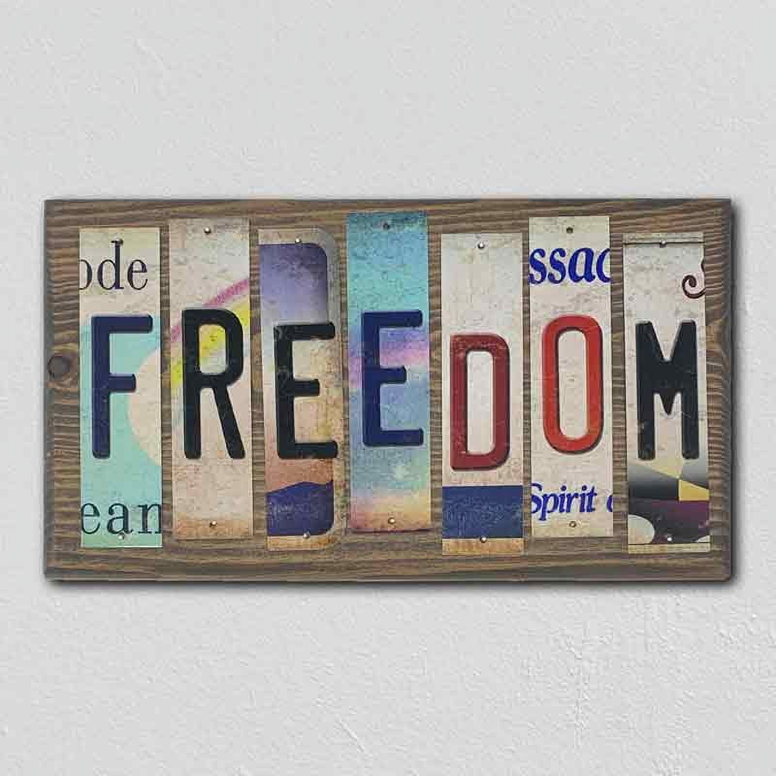 Freedom License Plate Tag Strip Novelty Wood Sign WS 083 8 quot x Freedom License Plate Tag Strip Novelty Wood Sign WS 083 8 quot x