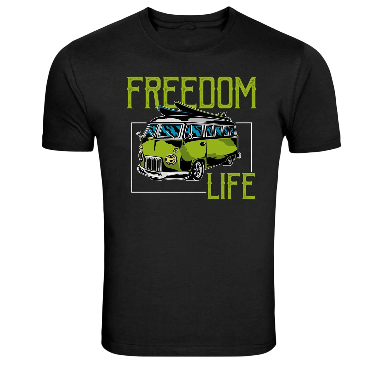 Freedom Life Surf Van Beach Adventure Graphic T-Shirt
