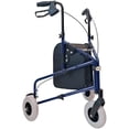 thumbnail image 1 of Freedom Lightweight Retractable 3 Wheel Walker with Balloon Tires, Rollator Walker for Seniors with Height Adjustable Handles with Loop Locking Brakes (Blue), 1 of 6