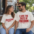 thumbnail image 1 of Freedom Matching Couple Comfort Colors Shirts, I Love The Taste Of Freedom Tee Set, Patriotic 4th Of July Gift For Couples, 1 of 7
