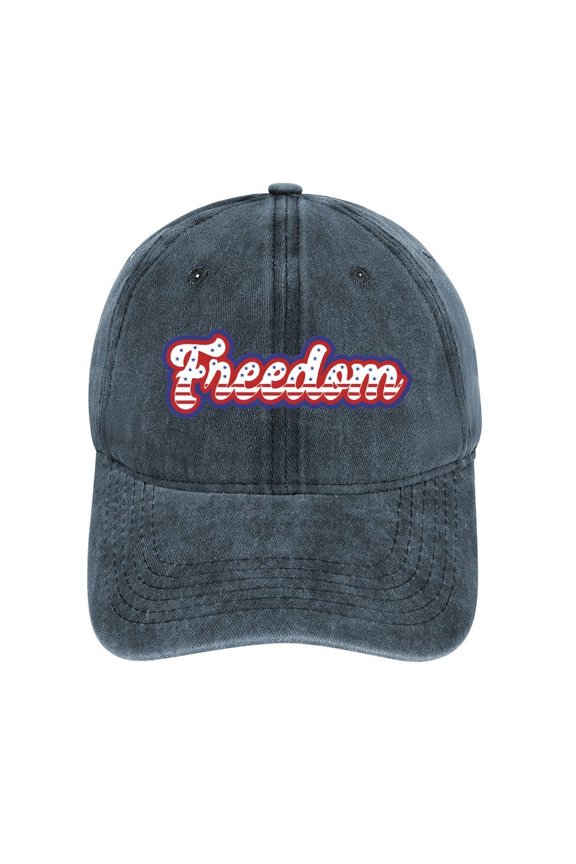 Freedom Navy Baseball Cap for Men Women, Adjustable Snapback Hats Cotton Hat