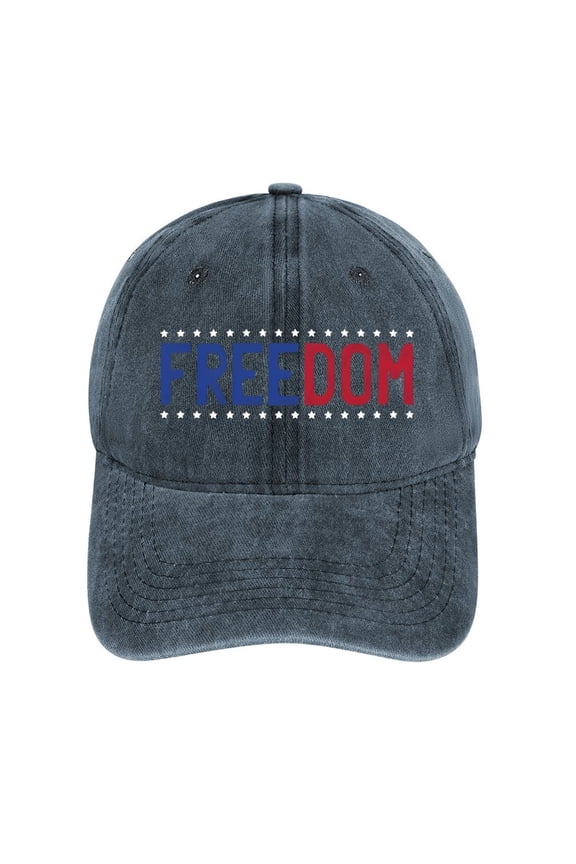 Freedom Navy Baseball Cap for Men Women, Adjustable Snapback Hats Cotton Hat