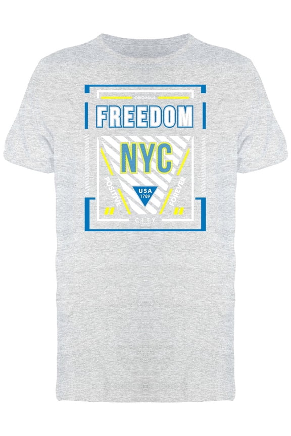 Freedom Nyc Positive Slogan Tee Men's -Image by Shutterstock
