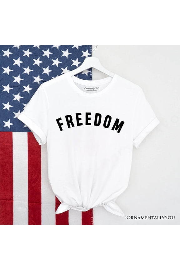 Freedom Patriotic T-Shirt, Minimalist USA Tee for Proud Americans