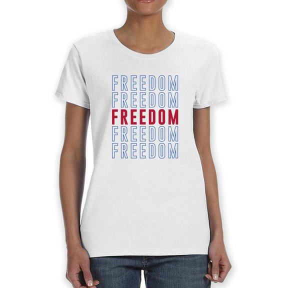 Freedom Pattern Shaped T-Shirt Women -Smartprints Designs, Female XX-Large