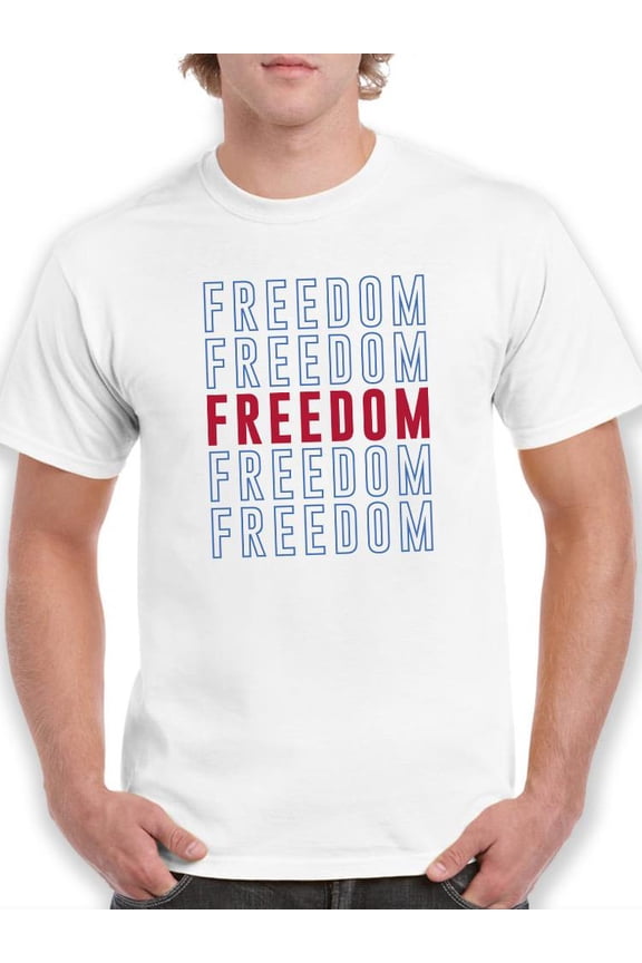 Freedom Pattern T-Shirt Men -Smartprints Designs, Male Large