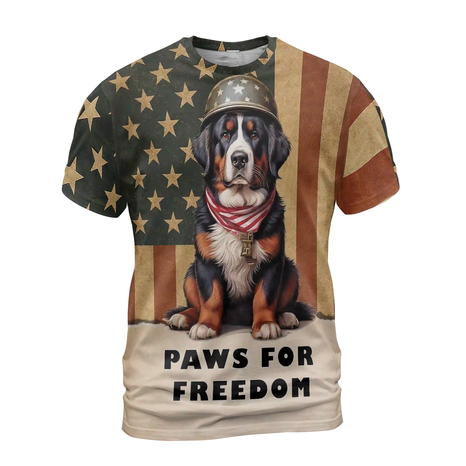 Freedom Paws Patriotic Bernese Mountain Dog Vintage Memorial Day All ...