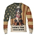 thumbnail image 1 of Freedom Paws Patriotic Bernese Mountain Dog Vintage Memorial Day All Over Print 3D Sweatshirt Unisex Merch Berner Lover Gifts - 12006, 1 of 6
