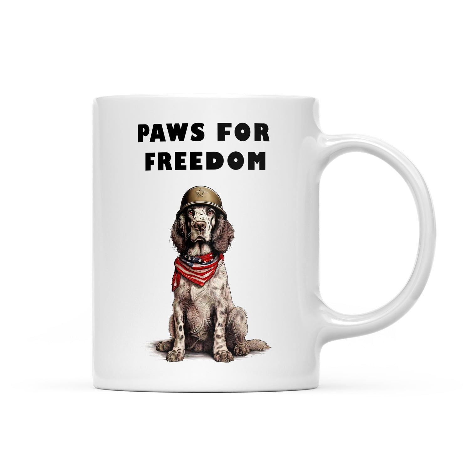 Freedom Paws Patriotic English Setter Vintage Memorial Day Mug Dog ...