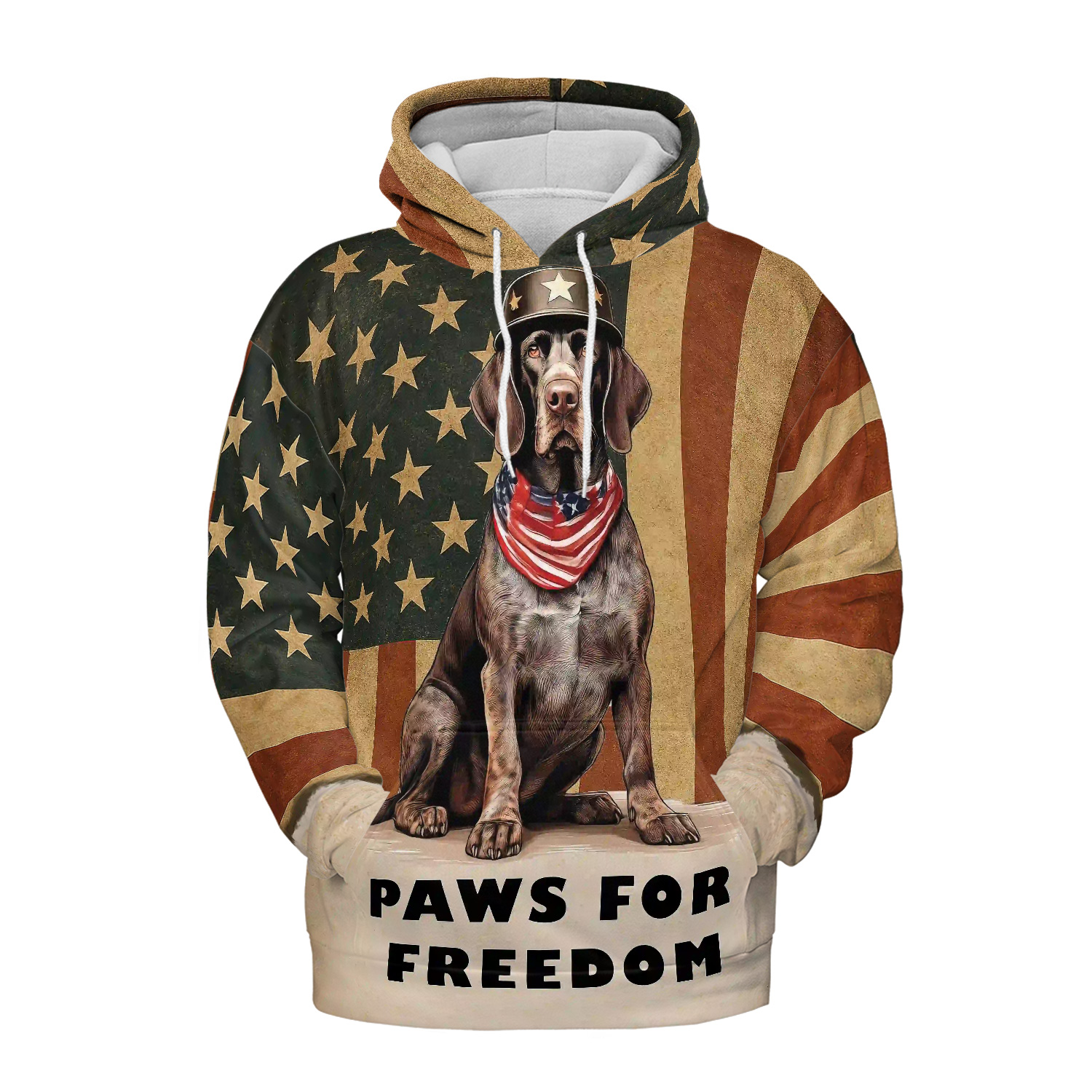 Freedom Paws Patriotic German Shorthaired Pointer Vintage Memorial Day ...