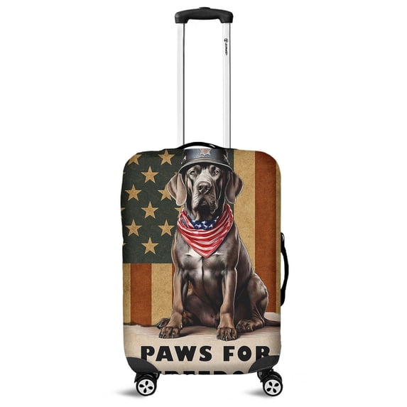 Freedom Paws Patriotic Great Dane Vintage Memorial Day Travel Luggage Cover Danes Dog Lover Gifts Suitcase Dust Protective Decor - 12006