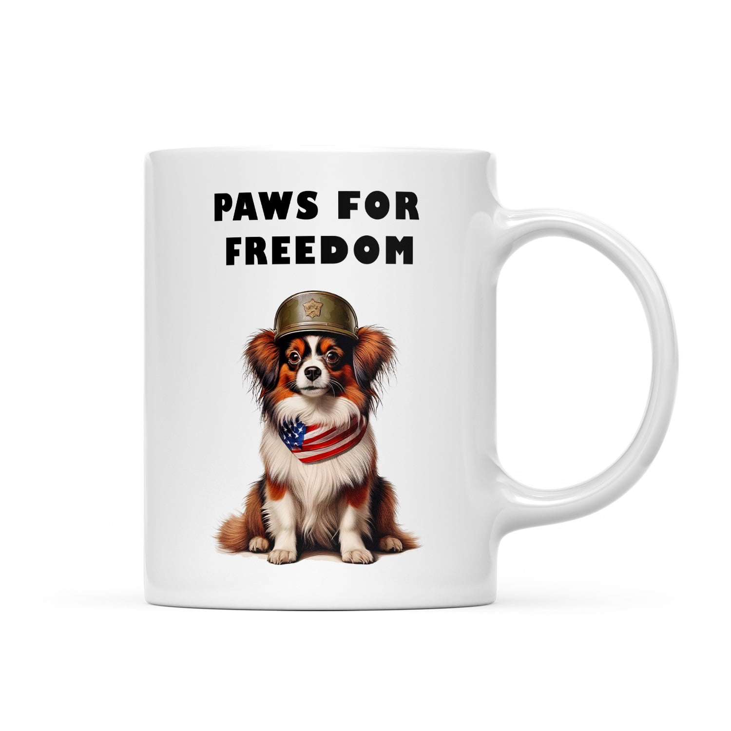 Freedom Paws Patriotic Papillon Vintage Memorial Day Mug Pap Butterfly ...