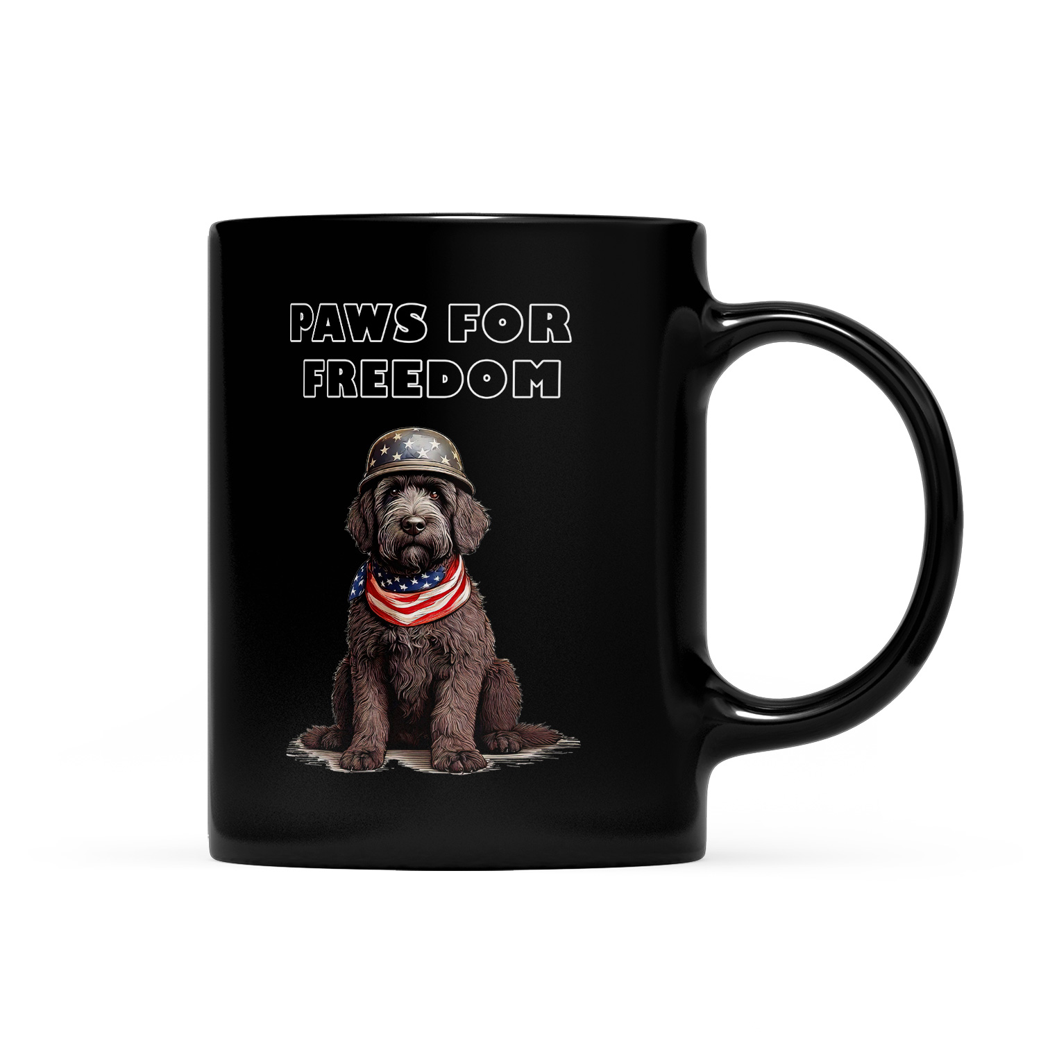 Freedom Paws Patriotic Portuguese Water Dog Vintage Memorial Day Mug ...