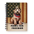 thumbnail image 1 of Freedom Paws Patriotic Soft Coated Wheaten Terrier Vintage Memorial Day Spiral Bound Journal Wheatie Dog Lover 5x7in Spiral Notebook - 12006, 1 of 5