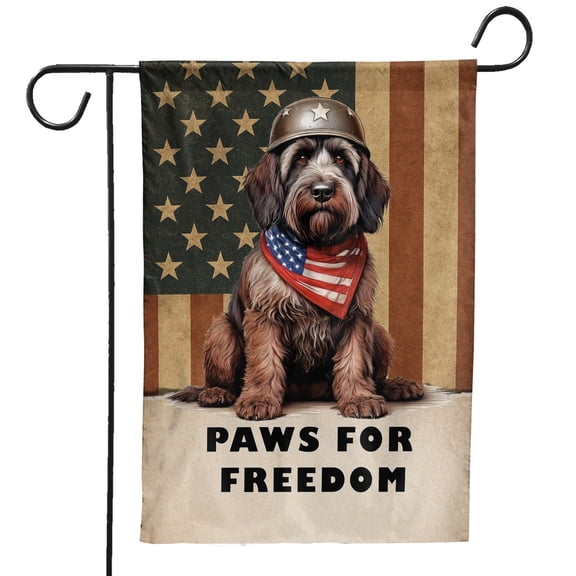 Freedom Paws Patriotic Wirehaired Pointing Griffon Vintage Memorial Day Garden Flag 12x18in Double Sided Dog Lover Outdoor Decor - 12006