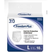 Freedom Plus ESSENTIAL360 Adult Underwear, Size L, 10 Pack