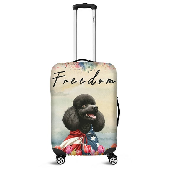 Freedom Poodle on Independence Day 4th of July Travel Luggage Cover Poodles Dog Lover Gifts Idea Suitcase Dust Protective Decor - 01005