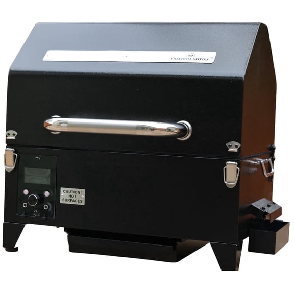 Freedom Stoves Portable Pellet Grill & Smoker with Digital Temperature Control & Meat Probes Wood Pellet BBQ for Camping, Tailgating & RV Use