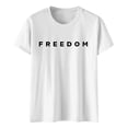 thumbnail image 1 of Freedom Printed Casual T-Shirt for Man Women, White, XXL, 1 of 5