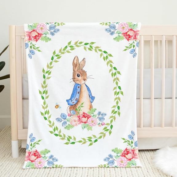 Freedom Rabbit Ultra Soft Fleece Blanket 30x40in, Cute Rabbit Blanket, Gender Neutral