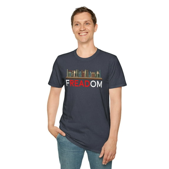 Freedom Read, Gildan Unisex Softstyle T-Shirt, Bookish Graphic Tee, S-3XL