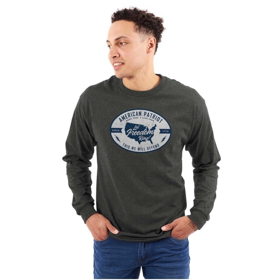 Freedom Ring This We Defend Patriotic Unisex Plus Size Long Sleeve Shirt Brisco Brands 5X