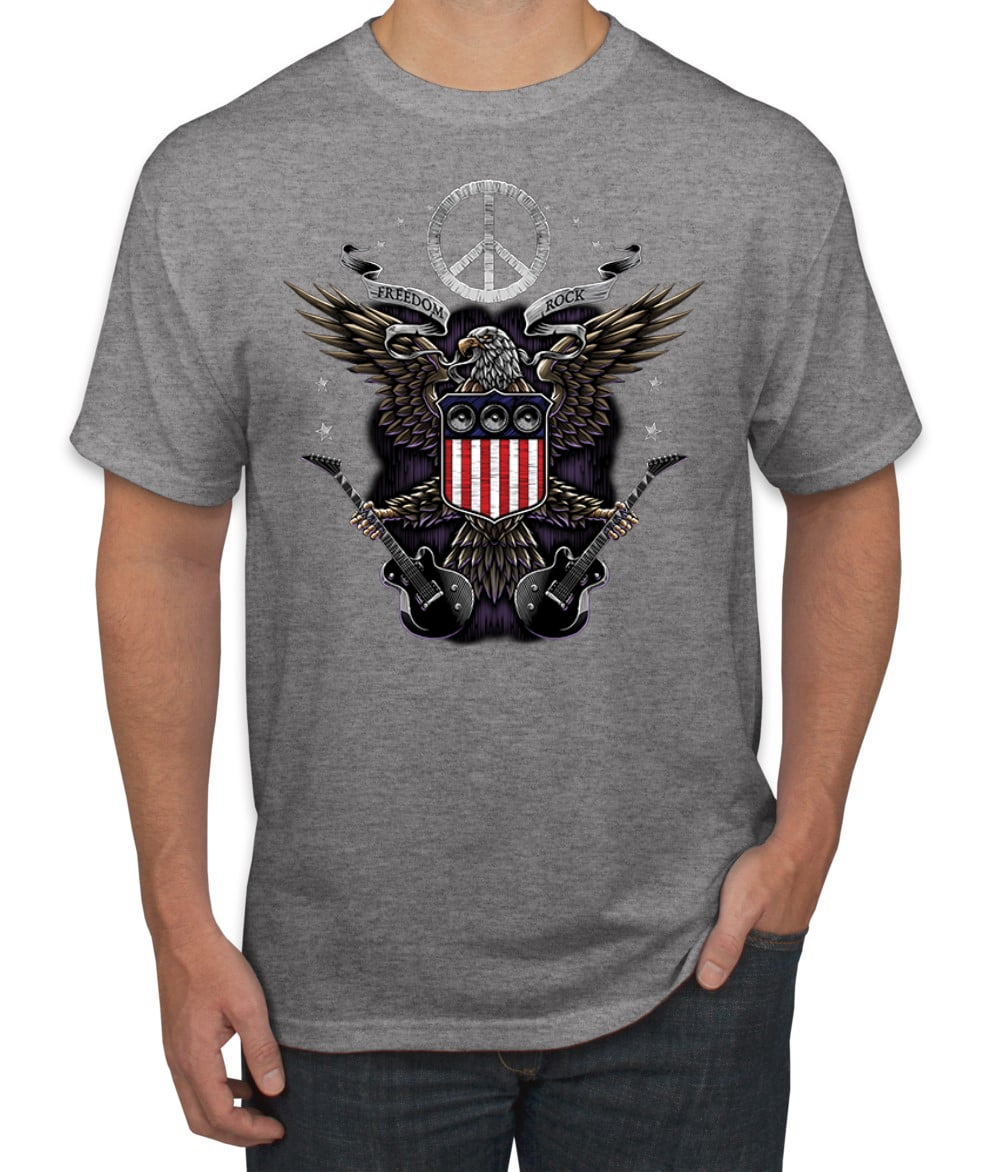 Freedom Rock Guitar Peace Eagle T Shirt Men s Americana American Pride Black Small in Bahrain at BHD 26 Rating 5