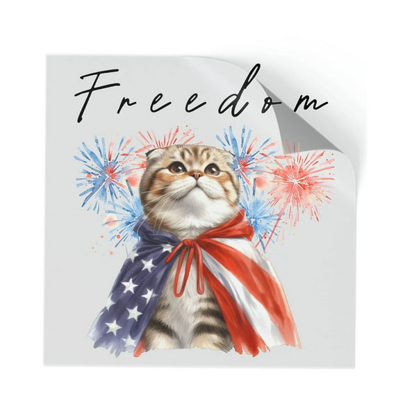 Freedom Scottish Fold on Independence Day 4th of July Cutout Transfer ...
