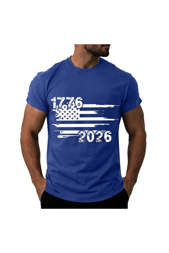 Freedom Shirt Men'S T-Shirts Mens 4th of July Shirt Funny Men'S Raglan T-Shirt Retro Short Sleeve Round Neck Independence Day Printing Tops Blue,S