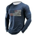 thumbnail image 1 of Freedom Shirts for Men Classic Long Sleeve Patriotic Graphic Tee Breathable Sports Athletic Basic Top Casual Loose Fit Daily Wear, 1 of 3