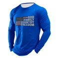 thumbnail image 1 of Freedom Shirts for Men Classic Long Sleeve Patriotic Graphic Tee Breathable Sports Athletic Basic Top Casual Relaxed Fit Daily Wear, 1 of 3