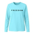 thumbnail image 1 of Freedom Shirts for Women Long Sleeved Patriotic Letter Prints T Shirt With Round Neckline Outdoor Activities Casual Relaxed Fit Daily Wear, 1 of 3