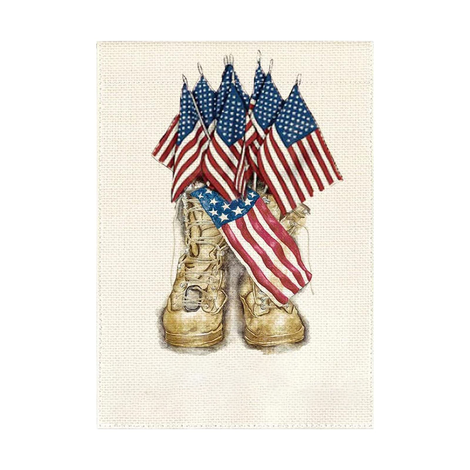 Freedom Soldier Boots 4th Of July Patriotic Garden Flag 12 X 18