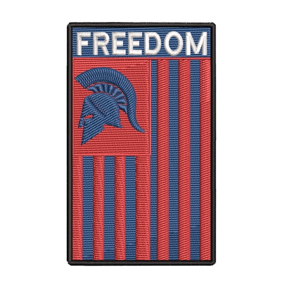 Freedom Spartan Helmet US Flag Embroidered DIY Iron on or Sew-on Decorative Patch Badge Emblem Appliques 2A Military Tactical Series