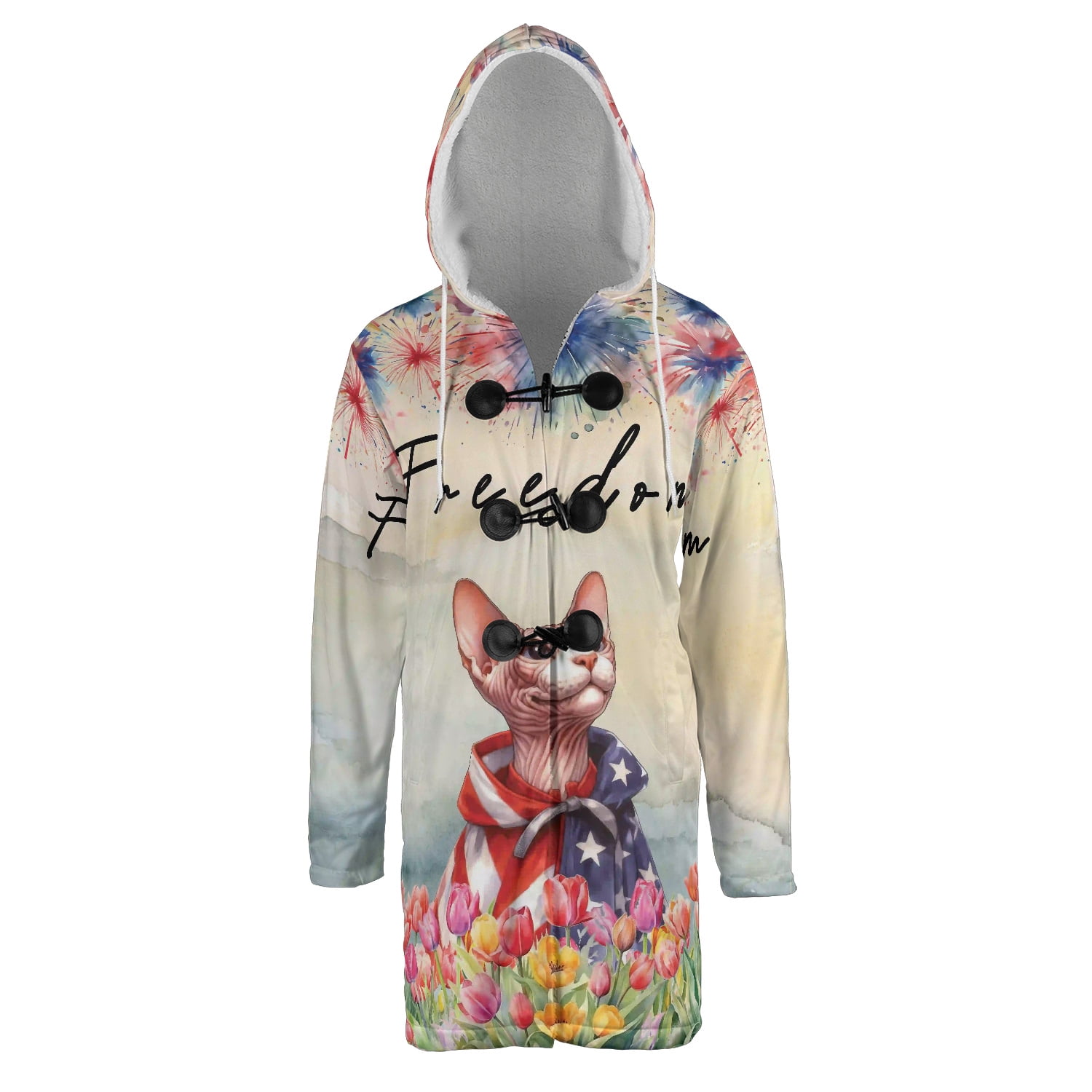 Freedom Sphynx on Independence Day 4th of July All Over Print 3D Hooded ...