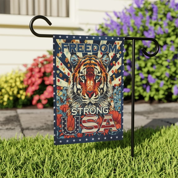 Freedom Strong USA Tiger Independence Day Flag, Patriotic Flag ID-0614-JIUY