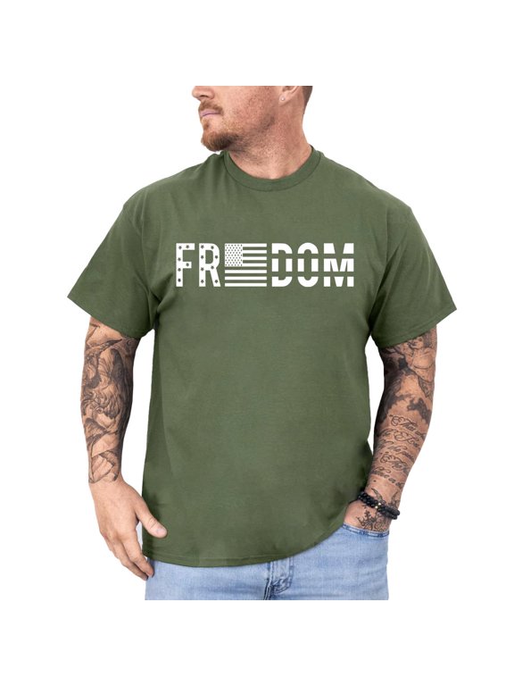 Freedom T-Shirt, American Flag Patriotic Graphic Tee, Fourth of July Conservative Shirt, Merica Freedom Apparel