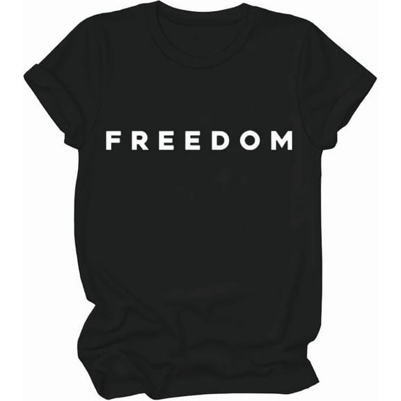 Freedom T-shirt Freedom Merch Shirt Women Casual Short Sleeve Crew Neck Letter Print Graphic Tee Tops