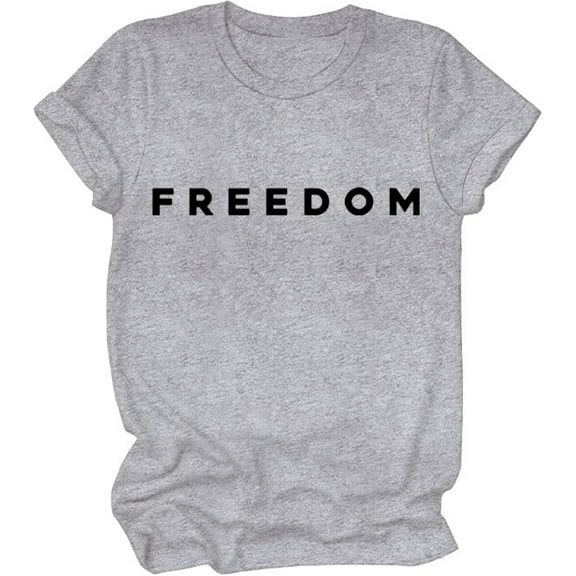 Freedom T-shirt Freedom Merch Shirt Women Casual Short Sleeve Crew Neck Letter Print Graphic Tee Tops