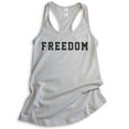 thumbnail image 1 of Freedom Tank Top, Ladies Racerback Tank Top, Patriotic Tank, Patriot Tank, Silver Gray, Medium, 1 of 1